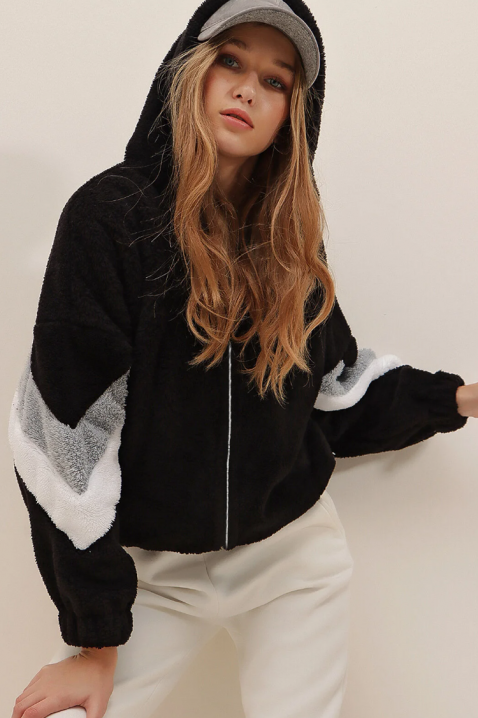 Φούτερ PLUVILZA BLACK, Χρώμα: μαύρο, IVET.EU - Εκπτώσεις έως -80%