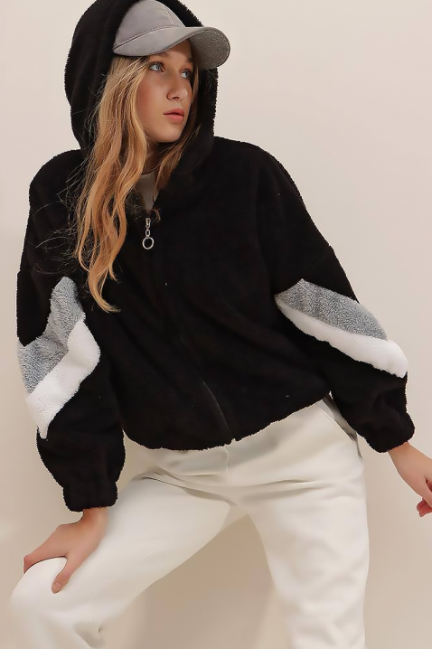 Φούτερ PLUVILZA BLACK, Χρώμα: μαύρο, IVET.EU - Εκπτώσεις έως -80%