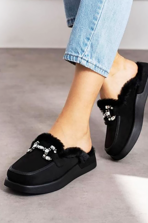 Γυναικείες παντόφλες KARMINSA BLACK, Χρώμα: μαύρο, IVET.EU - Εκπτώσεις έως -80%