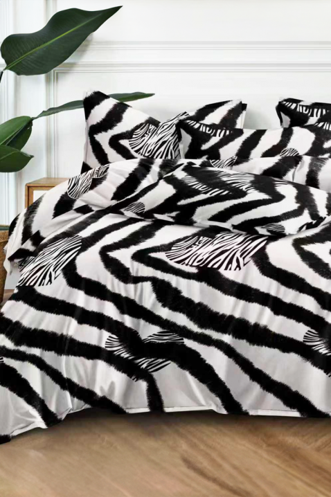 Σετ κρεβατοκάμαρας ELMIOFY 180x200 cm βαμβακερό - 3 τεμ., Χρώμα: μαύρο και άσπρο, IVET.EU - Εκπτώσεις έως -80%