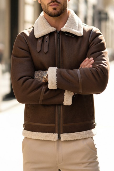 Ανδρικό μπουφάν HALMAN BROWN, Χρώμα: καφέ, IVET.EU - Εκπτώσεις έως -80%