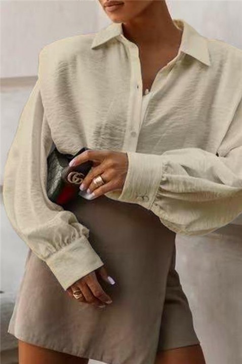 Γυναικείο πουκάμισο NOVELZA BEIGE, Χρώμα: μπεζ, IVET.EU - Εκπτώσεις έως -80%