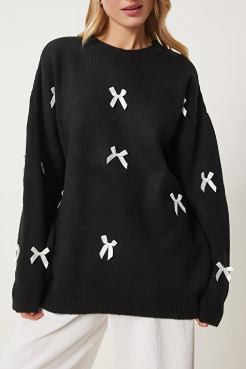 Πουλόβερ ATRELVA BLACK, Χρώμα: μαύρο, IVET.EU - Εκπτώσεις έως -80%