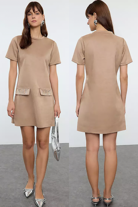 Φόρεμα GARDELDA BEIGE, Χρώμα: μπεζ, IVET.EU - Εκπτώσεις έως -80%