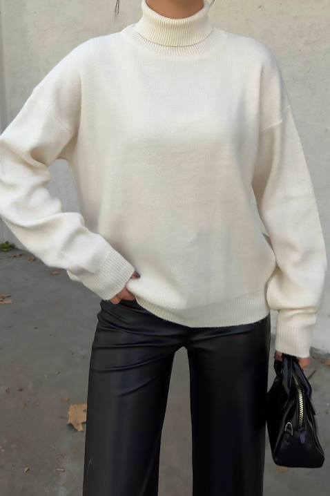 Πουλόβερ VARSIONA ECRU, Χρώμα: εκρού, IVET.EU - Εκπτώσεις έως -80%