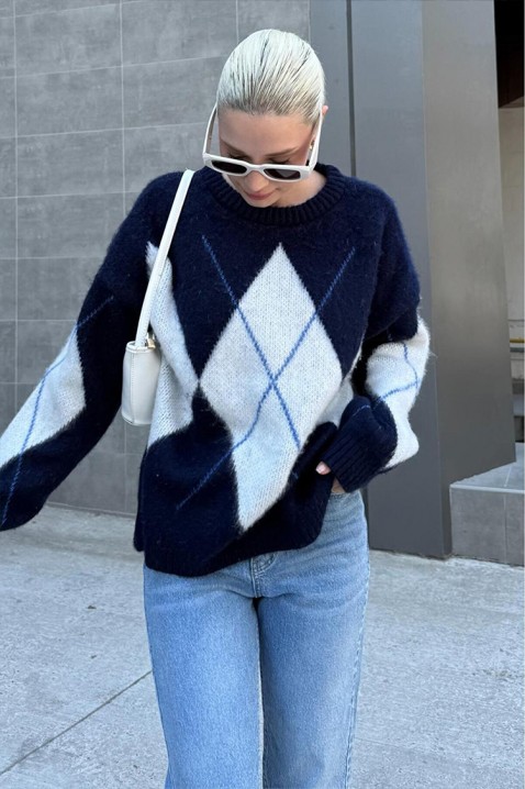 Πουλόβερ KRIOFEGA NAVY, Χρώμα: σκούρο μπλε, IVET.EU - Εκπτώσεις έως -80%