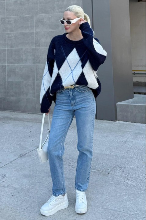 Πουλόβερ KRIOFEGA NAVY, Χρώμα: σκούρο μπλε, IVET.EU - Εκπτώσεις έως -80%