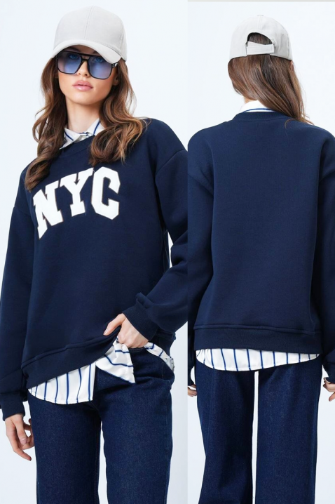 Γυναικεία μπλούζα NEVRILDA NAVY, Χρώμα: σκούρο μπλε, IVET.EU - Εκπτώσεις έως -80%