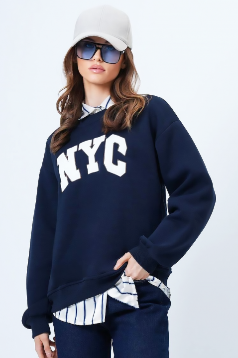 Γυναικεία μπλούζα NEVRILDA NAVY, Χρώμα: σκούρο μπλε, IVET.EU - Εκπτώσεις έως -80%