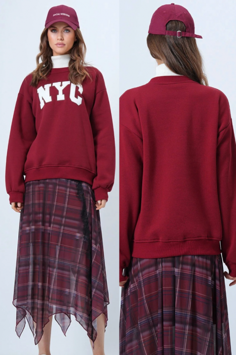 Γυναικεία μπλούζα NEVRILDA BORDO, Χρώμα: μπορντό, IVET.EU - Εκπτώσεις έως -80%