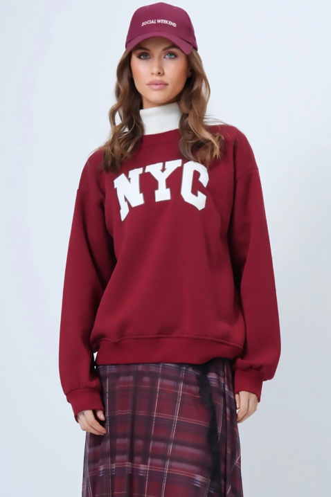 Γυναικεία μπλούζα NEVRILDA BORDO, Χρώμα: μπορντό, IVET.EU - Εκπτώσεις έως -80%