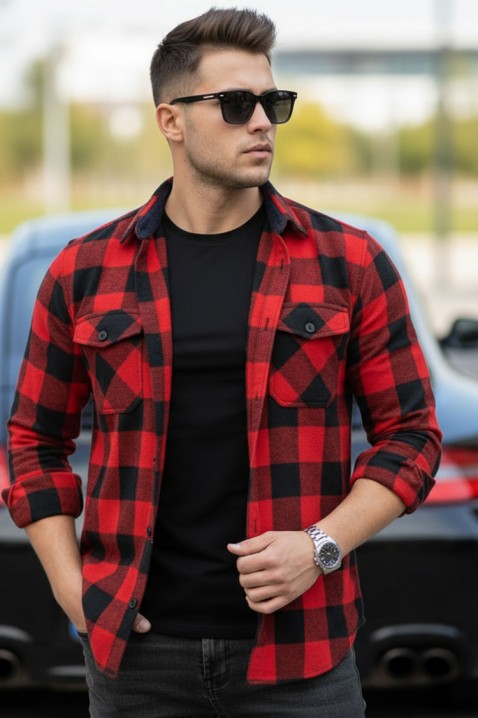 Ανδρικό πουκάμισο TORELSO RED, Χρώμα: κόκκινο, IVET.EU - Εκπτώσεις έως -80%