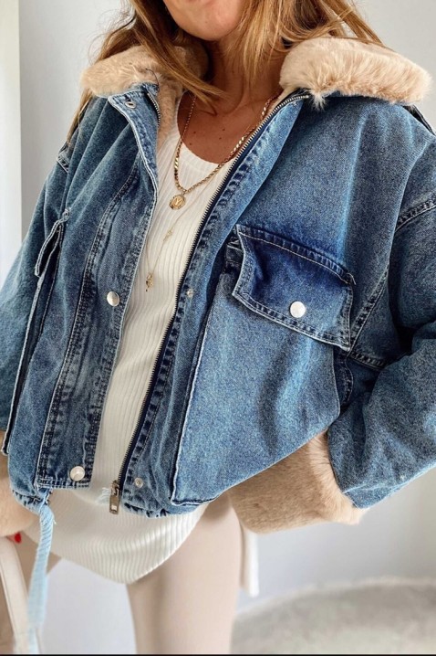 Τζιν μπουφάν MINONZA, Χρώμα: μπλε, IVET.EU - Εκπτώσεις έως -80%