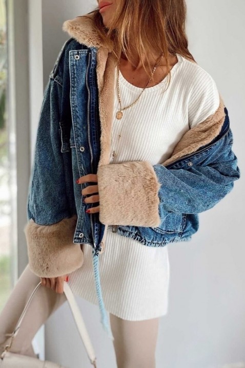 Τζιν μπουφάν MINONZA, Χρώμα: μπλε, IVET.EU - Εκπτώσεις έως -80%