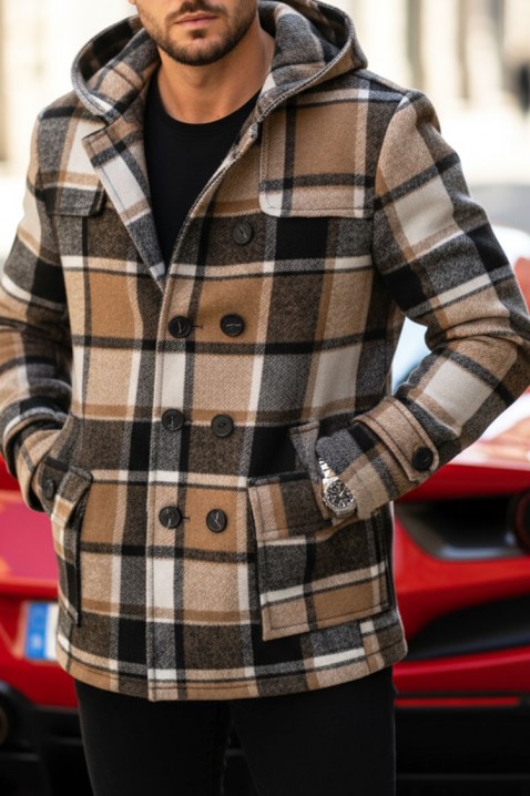 Ανδρικό παλτό STERFO BEIGE, Χρώμα: μπεζ, IVET.EU - Εκπτώσεις έως -80%