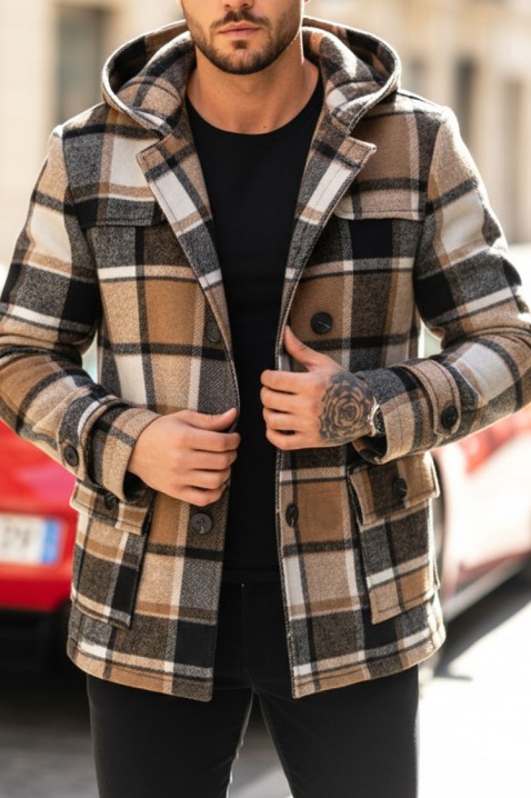 Ανδρικό παλτό STERFO BEIGE, Χρώμα: μπεζ, IVET.EU - Εκπτώσεις έως -80%