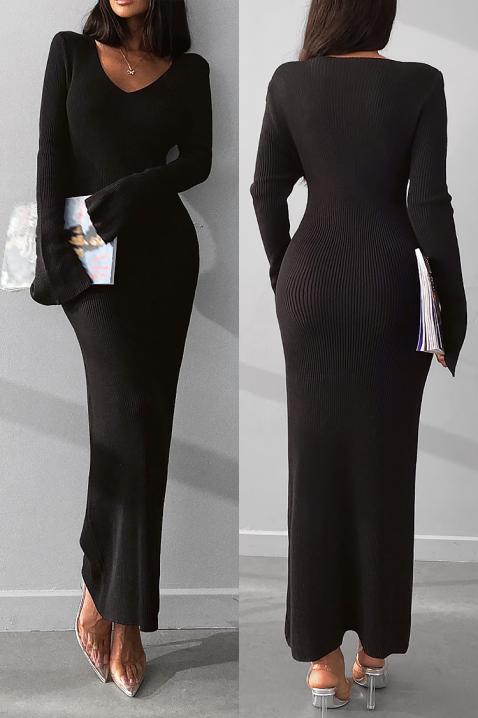 Φόρεμα AREGANA BLACK, Χρώμα: μαύρο, IVET.EU - Εκπτώσεις έως -80%