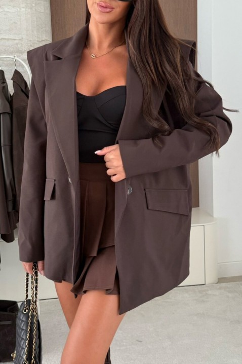 Σακάκι COATINZA BROWN, Χρώμα: καφέ, IVET.EU - Εκπτώσεις έως -80%