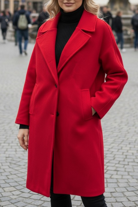 Παλτό ARGIOLA, Χρώμα: κόκκινο, IVET.EU - Εκπτώσεις έως -80%