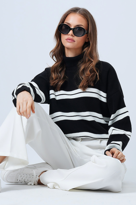 Πουλόβερ HIERZA, Χρώμα: μαύρο, IVET.EU - Εκπτώσεις έως -80%