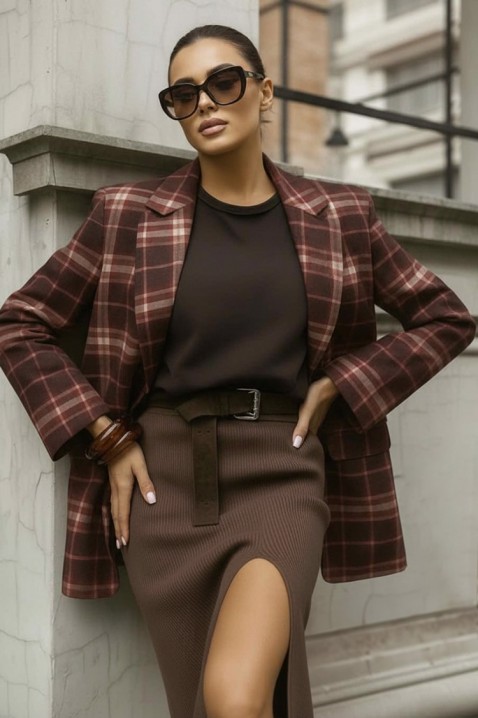 Σακάκι DLAVELDA BROWN, Χρώμα: καφέ, IVET.EU - Εκπτώσεις έως -80%