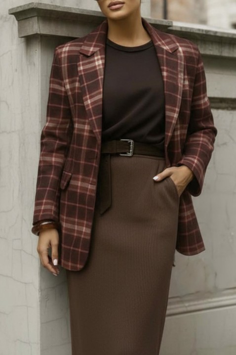 Σακάκι DLAVELDA BROWN, Χρώμα: καφέ, IVET.EU - Εκπτώσεις έως -80%