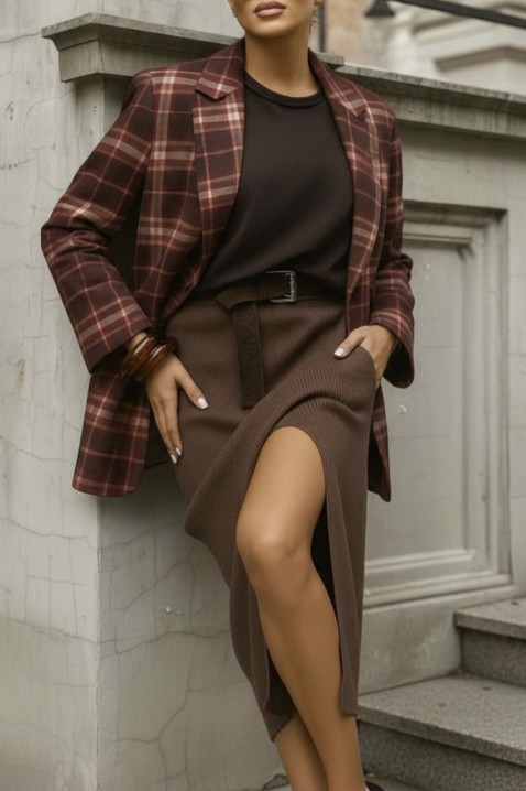 Σακάκι DLAVELDA BROWN, Χρώμα: καφέ, IVET.EU - Εκπτώσεις έως -80%