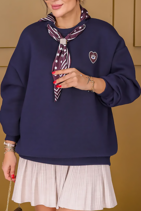 Γυναικεία μπλούζα ZAFERZA NAVY, Χρώμα: σκούρο μπλε, IVET.EU - Εκπτώσεις έως -80%