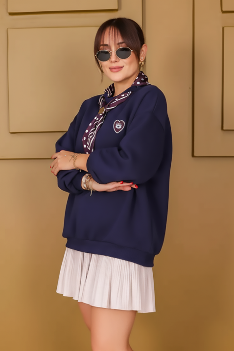 Γυναικεία μπλούζα ZAFERZA NAVY, Χρώμα: σκούρο μπλε, IVET.EU - Εκπτώσεις έως -80%