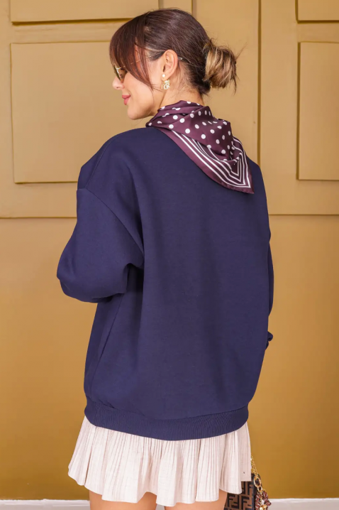 Γυναικεία μπλούζα ZAFERZA NAVY, Χρώμα: σκούρο μπλε, IVET.EU - Εκπτώσεις έως -80%