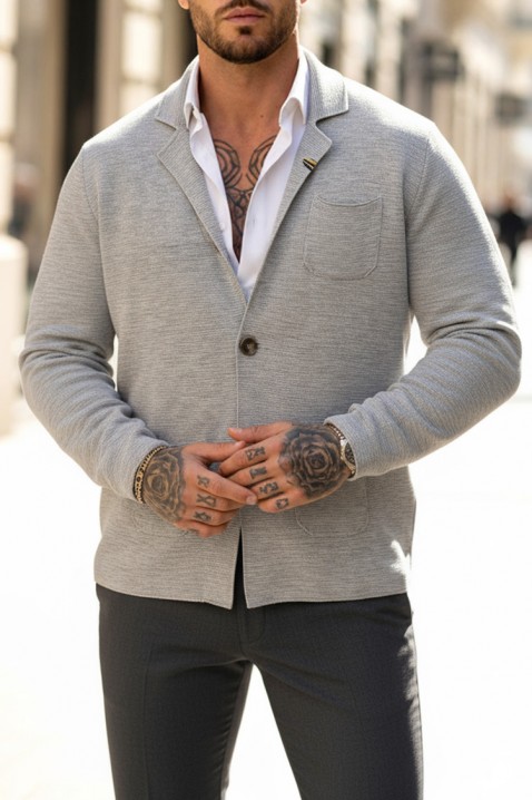 Ανδρική ζακέτα PITERFO, Χρώμα: γκρι, IVET.EU - Εκπτώσεις έως -80%