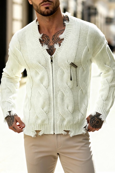 Ανδρική ζακέτα JOLZERO ECRU, Χρώμα: εκρού, IVET.EU - Εκπτώσεις έως -80%