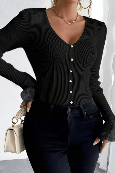 Γυναικεία μπλούζα ZLOVELDA BLACK, Χρώμα: μαύρο, IVET.EU - Εκπτώσεις έως -80%