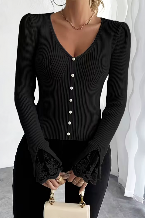 Γυναικεία μπλούζα ZLOVELDA BLACK, Χρώμα: μαύρο, IVET.EU - Εκπτώσεις έως -80%