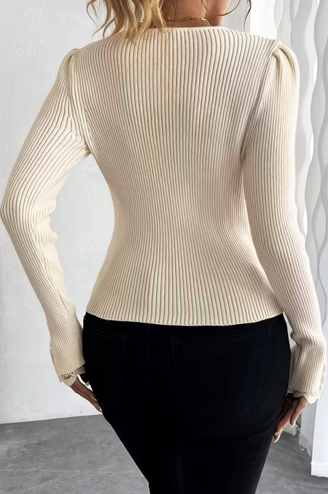 Γυναικεία μπλούζα ZLOVELDA ECRU, Χρώμα: εκρού, IVET.EU - Εκπτώσεις έως -80%