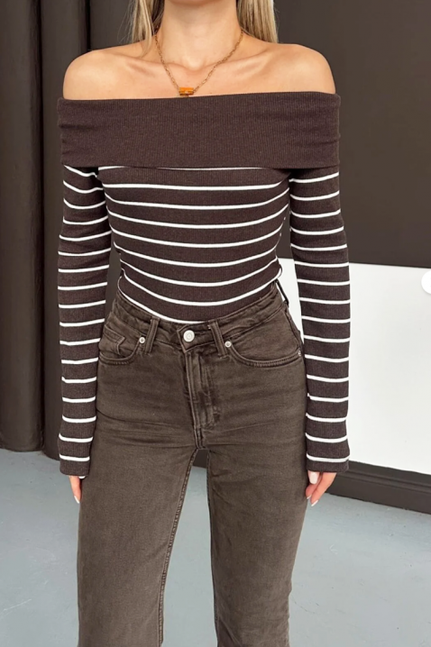 Γυναικεία μπλούζα PRESTILJA BROWN, Χρώμα: καφέ, IVET.EU - Εκπτώσεις έως -80%