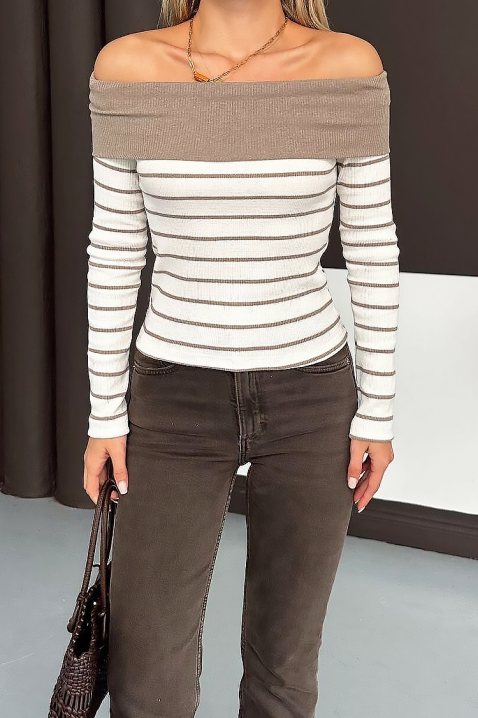 Γυναικεία μπλούζα PRESTILJA MOCHA, Χρώμα: μόκα, IVET.EU - Εκπτώσεις έως -80%