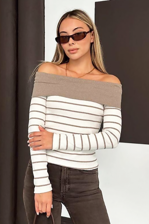 Γυναικεία μπλούζα PRESTILJA MOCHA, Χρώμα: μόκα, IVET.EU - Εκπτώσεις έως -80%