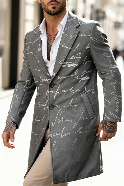 Ανδρικό παλτό REBELDO, Χρώμα: γραφίτης, IVET.EU - Εκπτώσεις έως -80%