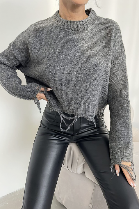 Πουλόβερ NEVRINZA GRAFIT, Χρώμα: γραφίτης, IVET.EU - Εκπτώσεις έως -80%