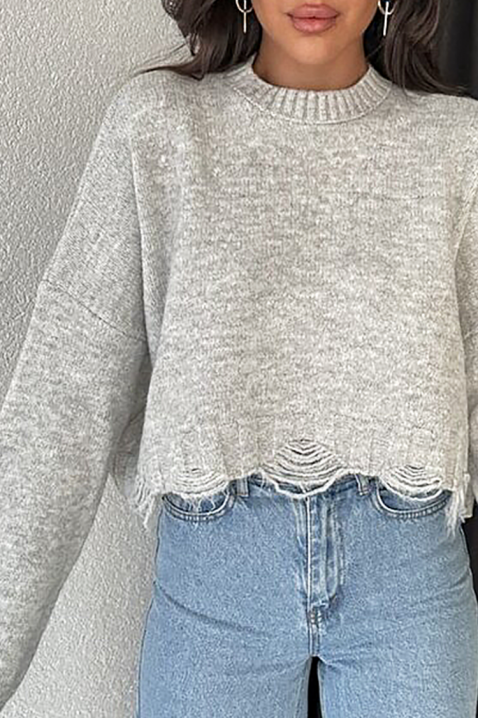 Πουλόβερ NEVRINZA GREY, Χρώμα: γκρι, IVET.EU - Εκπτώσεις έως -80%