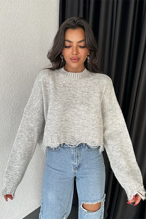 Πουλόβερ NEVRINZA GREY, Χρώμα: γκρι, IVET.EU - Εκπτώσεις έως -80%