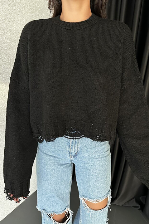 Πουλόβερ NEVRINZA BLACK, Χρώμα: μαύρο, IVET.EU - Εκπτώσεις έως -80%