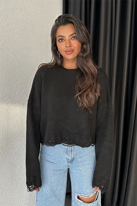 Πουλόβερ NEVRINZA BLACK, Χρώμα: μαύρο, IVET.EU - Εκπτώσεις έως -80%