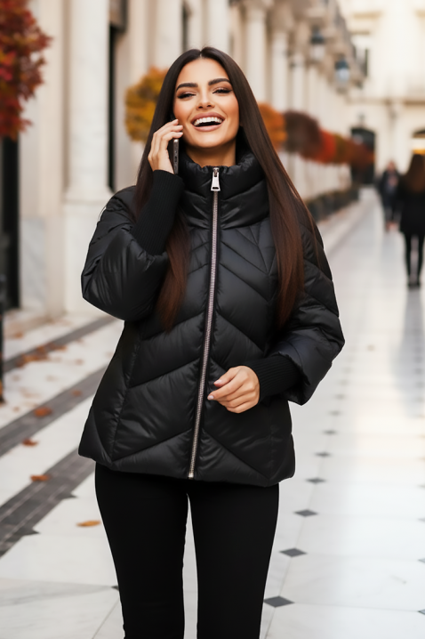 Μπουφάν KAMARIYA BLACK, Χρώμα: μαύρο, IVET.EU - Εκπτώσεις έως -80%