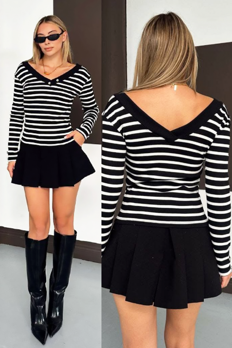 Γυναικεία μπλούζα FLEONZA BLACK, Χρώμα: μαύρο, IVET.EU - Εκπτώσεις έως -80%