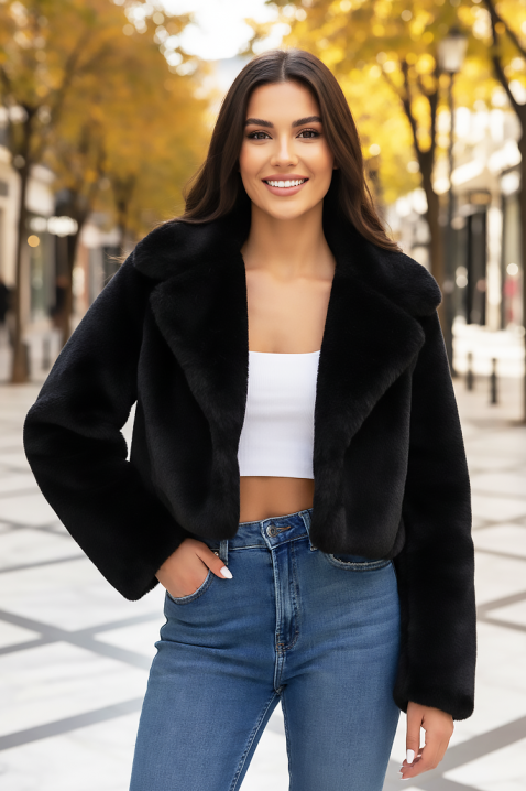 Μπουφάν LAVIRA BLACK, Χρώμα: μαύρο, IVET.EU - Εκπτώσεις έως -80%