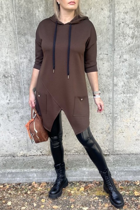Τουνίκ ALEZONDA BROWN, Χρώμα: καφέ, IVET.EU - Εκπτώσεις έως -80%