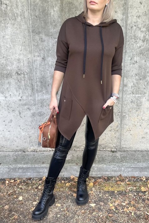 Τουνίκ ALEZONDA BROWN, Χρώμα: καφέ, IVET.EU - Εκπτώσεις έως -80%