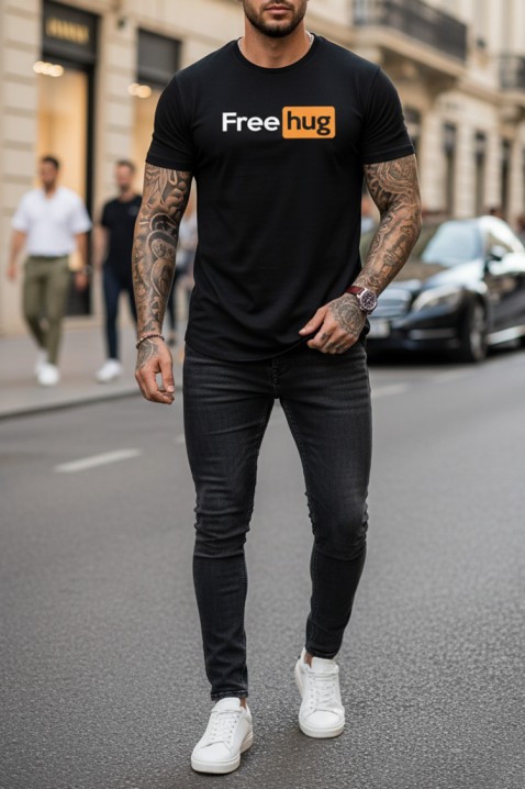 Ανδρικό μπλουζάκι JEMFOLO, Χρώμα: μαύρο, IVET.EU - Εκπτώσεις έως -80%